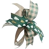Green Christmas Bow for Wreath,Winter Christmas Wreath Bows 14X11inch for Front Door Indoor Outdoor Wall Tree Topper Christmas Decoration Supplies Xmas Hanging Ornament