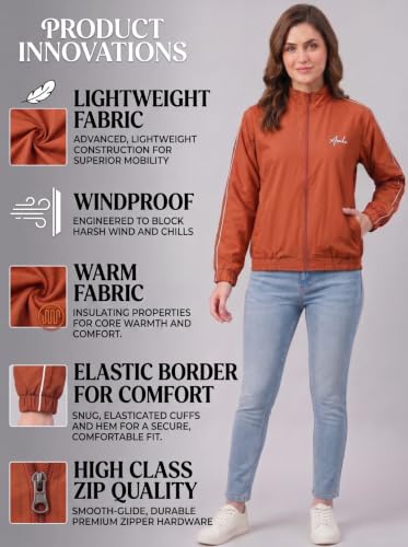 Image of Women Lightweight Jacket | Solid Casual Windcheater With 2 Pockets