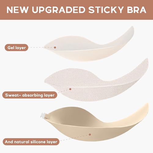 2025 2.0 Sticky Bra Invisible Strapless Adhesive Bra Push Up Reusable Silicone for Women Backless2