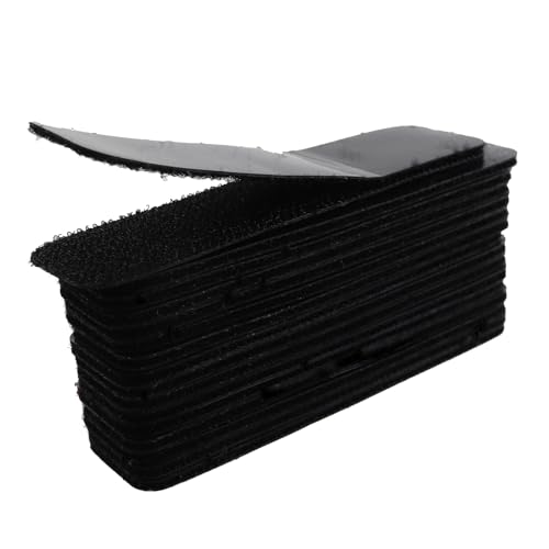 Image of 16PCS Double Sided Adhesive Tape 4x1in Rectangle Non Tracking Double Sided Backed Adhesive Snap Sofa Carpet Screen Stickers Double Sided Adhesive Strips Black