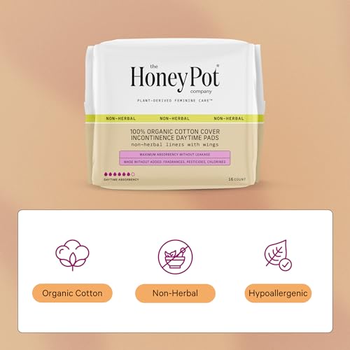 Image of The Honey Pot Company - Cotton Comfort - Daytime Incontinence Pads w /Wings
