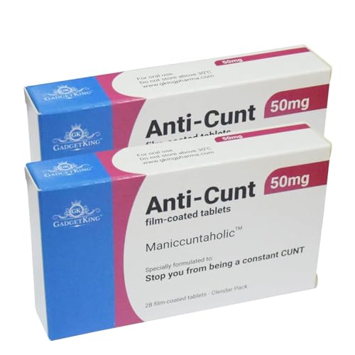 2 Pack Joke Pill Box Funny Retirement Gifts Men 30th 40th 50th 60th Birthday Him Secret Santa Prank Idea Dad Father Man Christmas Xmas Stocking Filler for Boyfriend Novelty (2 Pack - Anti Cunt)