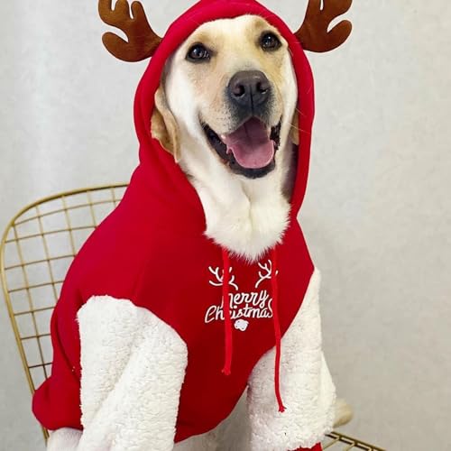 Roupa de Natal para cães, fantasia de Natal para cães, Confortável animal de estimação quente moleto