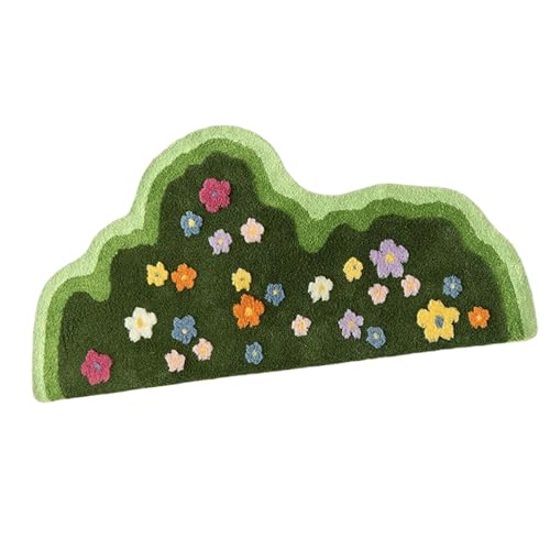 Tapis de sol absorbant et antidérapant lavable motif fleurs