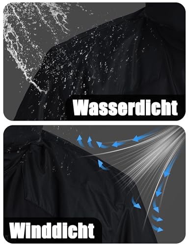 MAGCOMSEN Arbeitsjacke Herren Warm Gefüttert Ski Jacke Übergangsjacke Verdickt Winterjacke Männer Atmungsaktiv Jagdjacke Wasserdicht Dicke Thermo mit Stehkragen Schwarz L