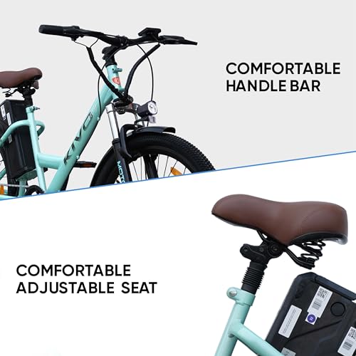 Motovolt KIVO Easy Electric Bicycle with Integrated Back Carrier Range up to 45 Kms Range in Pedal Assist Mode (Aqua)