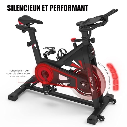 CARE FITNESS - VÉLO DE BIKING - Speed racer - velo d'appartement avec écran LCD-Masse d'inertie 22kg-Guidon et selle réglable – Image 4