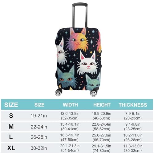 Star Ear Cat Elastic Luggage Cover Suitcase Protector for 19-32 Inch Suitcases | Universal Stretchable Travel Bag Cover | Anti-Scratch, Washable with Zipper Closure XL2