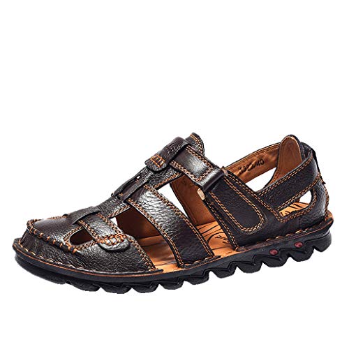 Corriee 2019 Most Wished Men's Summer Shoes Leather Breathable Close-Toe Sandals Soft Bottom