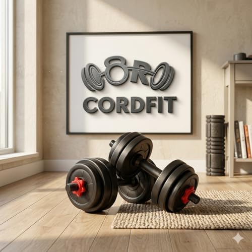 Image of Adjustable Dumbbell Set (8kg to 22kg) - All-in-One Strength Training Weights for Home Gym, Compact Space-Saving Design with Non-Slip Grip & Secure Locking System (Pair) (12 Kg)