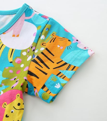 Toddler Girl Summer Dress Cotton Casual Short Sleeves Cute Easter Dresses Clothes Size 2-7T4