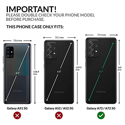 Surazo Handyhülle für Samsung A72 Echtleder Schutzhülle mit Standfunktion und RFID Schutz