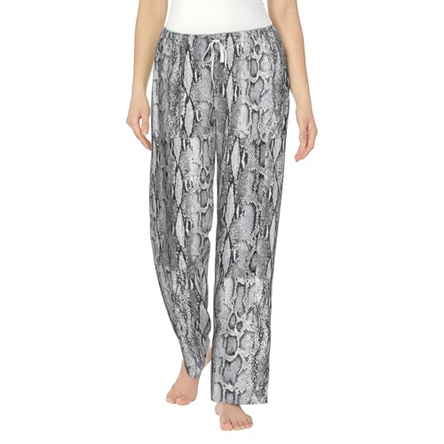 Pantalon pyjama flanelle femme vêtement de nuit imprimé serpent confortable avec poches