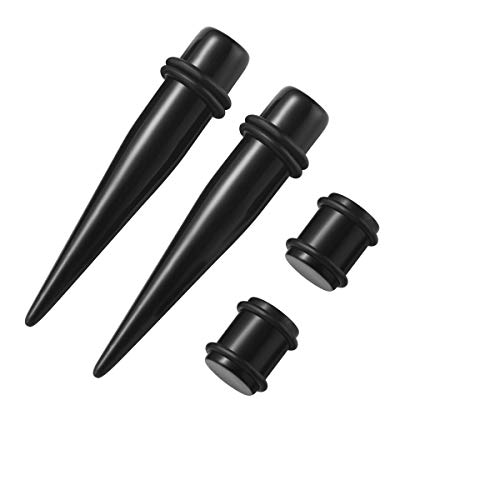 image for JDXN 52 Pieces Acrylic Gauge Kit Spiral Tapers Tunnels and Plugs 14G-0