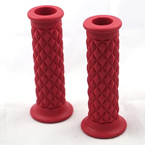 Yibid Motorcycle 7/8" Hand Grips Non Slip Rubber Open Bar End Thruster Grips Comfort Grip Sport Dirt Bikes (Red Grips) #TOP2
