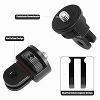 Stativ Adapter für Gopro 2 Stück Aluminium 1/4 Zoll Adapter Kamera Halterung, Schwarz Drehbar Stativgewinde Adapter mit Schraubenschlüssel Kompatibel für GoPro, Sony Xiaomi Xiaoyi Action Kameras – Ansicht 3