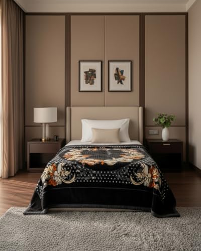 Image of Signature Blanket Single Bed Mink 300 TC Blanket Single Ply For Extreme Winters (Golden Brown)