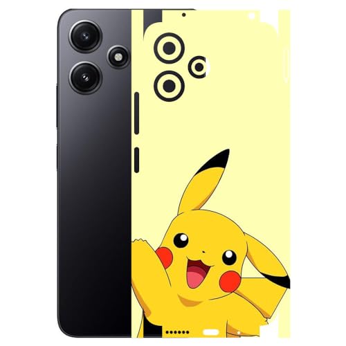 Image of AtOdds - Poco M6 PRO (5G) Mobile Back Skin Sticker - Lamination - Rear Screen Guard Protector Film Wrap (Coverage - Back+Camera+Sides) (Design - Pika)
