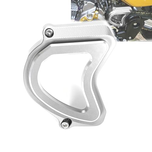 Monkey 125 Acrylic Front Sprocket Cover Compatible with Monkey 125/Dax 125/ST125/Trail 125/CT125/Super CUB C125 2018-2024 GROM 125 2022-2024 3D Carving CNC Motorcycle Sprocket Protective Shell(Silver)