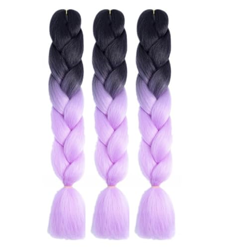 NiaeJew 3 Pcs Kanekalon Extensiones de Pelo Trenzas Africanas, 60cm Pelo Trenzas Africanas Extensiones, Pelo Sintetico Trenzas de Pelo Trenzas Africanas Extensiones