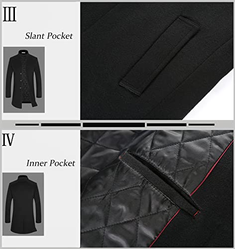 Image of APTRO Men's Wool Trench Coat Hoodie Winter Top Coat