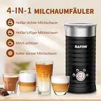 4-in-1 elektrischer Milchaufschäumer Dampfgarer – Heißer und kalter Kaffee-Schaumbereiter, 300 ml, automatischer Milchwärmer, Schaumaufschäumer für Latte, Cappuccino, Macchiato, Schokolade – Ansicht 2
