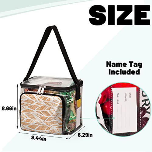 Bisibuy Abstract Line Clear Lunch Bag Stadium Approved Pvc Plastic See Through Lunch Box With Adjustable Strap For Sports Events Concerts Office #TOP2