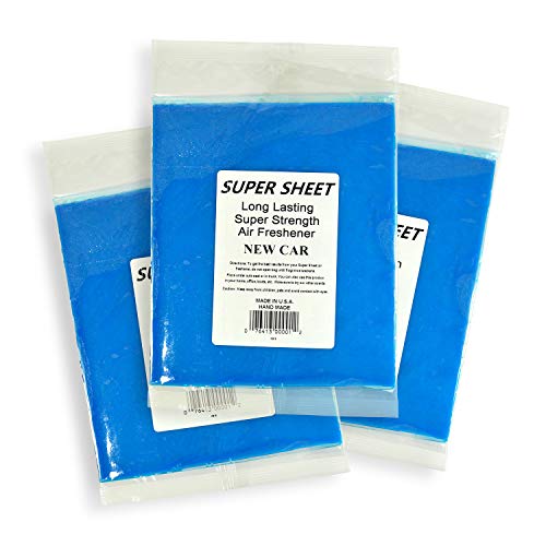 Image of Super Sheet Large (8 inchx7 inch) Under Seat Car Air Freshener, 3-PACK (New Car)