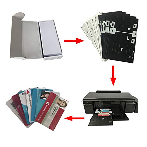Maxmoral 20pcs Inkjet PVC Blank Card Double Sided Printable Cards Waterproof Inkjet Printing ID Card