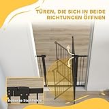 PawHut Treppenschutzgitter 104cm Türschutzgitter Absperrgitter ohne Bohren 76-104 cm Schutzgitter aus Stahl für Hunde, Haustiere Treppen, Tür, Schwarz