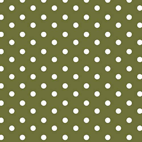 babrause® Baumwollstoff Punkte Olive Webware Meterware Popeline OEKOTEX 150cm breit - Ab 0,5 Meter