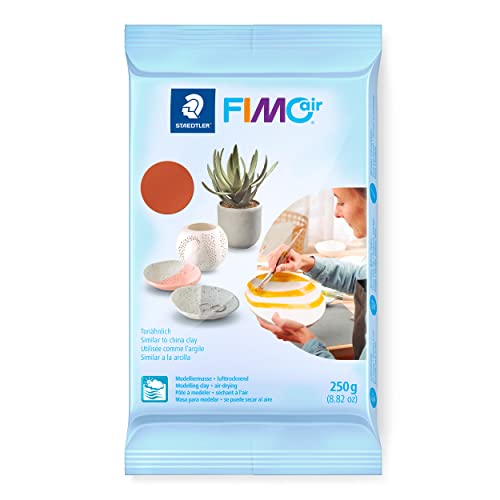 STAEDTLER lufttrocknende Modelliermasse FIMO air, terrakotta, sofort gebrauchsfähig, kein Brennvorgang notwendig, 250g, angenehme Haptik, klebt nicht, mind. 95% natürliche Rohstoffe, 8103-76