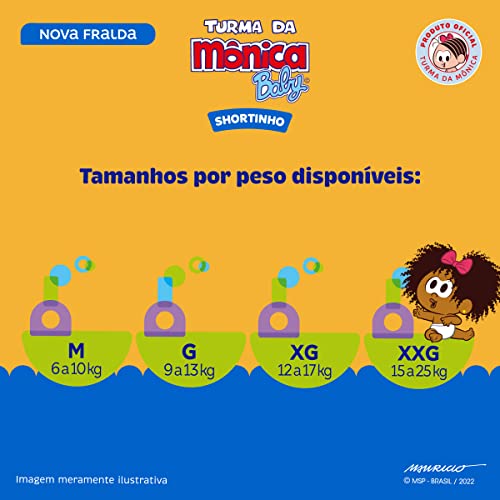 Fralda Turma da Mônica Baby Shortinho Jumbinho XG 12 Unidades