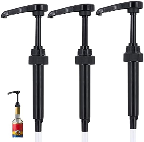 SunyamGo Coffee Syrup Pump, Compatible with Torani, DaVinci, Jordans Skinny Syrups - Torani Syrup Pump Dispenser Fits 750Ml Bottles, Black (Pack of 3)