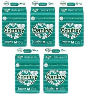 Comfrey Adult Unisex Disposable Diapers Medium - 10 Pcs/Pack- (Pack of 4)