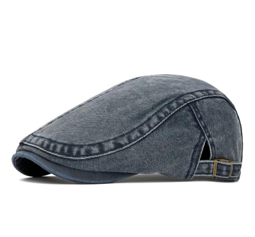 Image of Cotton Newsboy Cap,Breathable Ivy Gatsby Cabbie Beret Hat for Men's Women Driving Hunting Golf