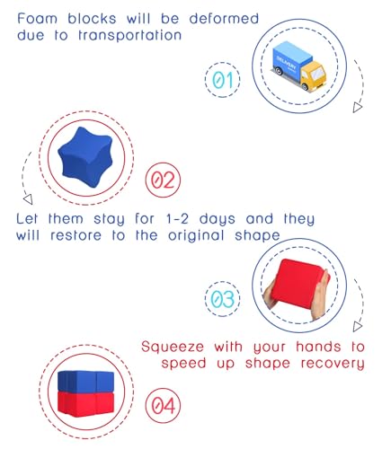Image of Foam Blocks for Toddlers 1-3, 12 PCS 5.5 inch Foam Soft Cubes for Kids, Colourful Building Blocks, Stacking Block Sets, Throwing Toys
