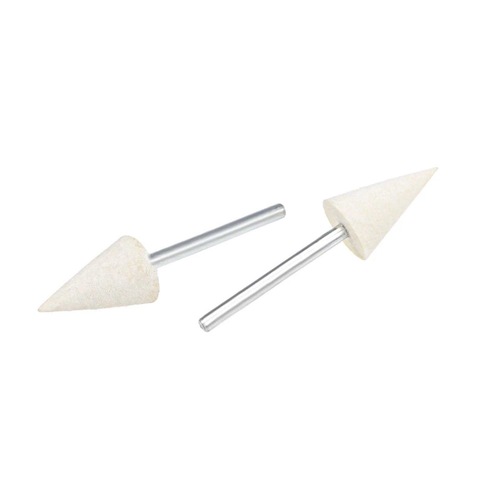 12/24Pcs Wool Felt Mounted Points Conical Polishing Buffing Wheel 6/8/10/12mm Grinding Head With 3mm Shank For Rotary Tools