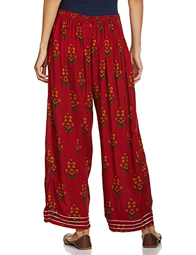 Image of BIBA Cotton Printed Straight Casual Palazzos