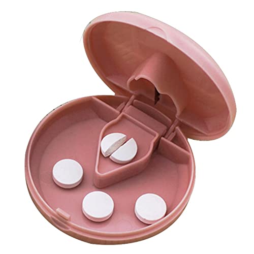 WOTEG Reisepillenschneider,Dicht verschlossener Tablettenteiler zum Halbieren oder großer Tabletten | Leicht zu tragende und offene Aufbewahrungsbox mit Schnallen für Älteste, Frauen, Männer Cover