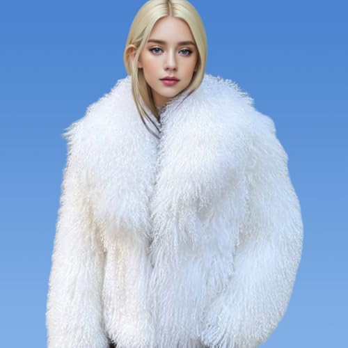Women's Genuine Mongolia Sheep Fur Jacket Fluffy Cropped Sheep Fur Outwear2