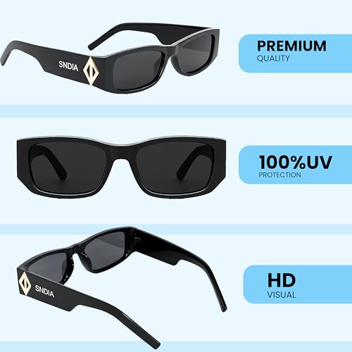 Image of SNDIA Polarized Small Rectangle Women's Sunglasses | Premium Frame | UV400 Protection for Driving, Outdoor Activity