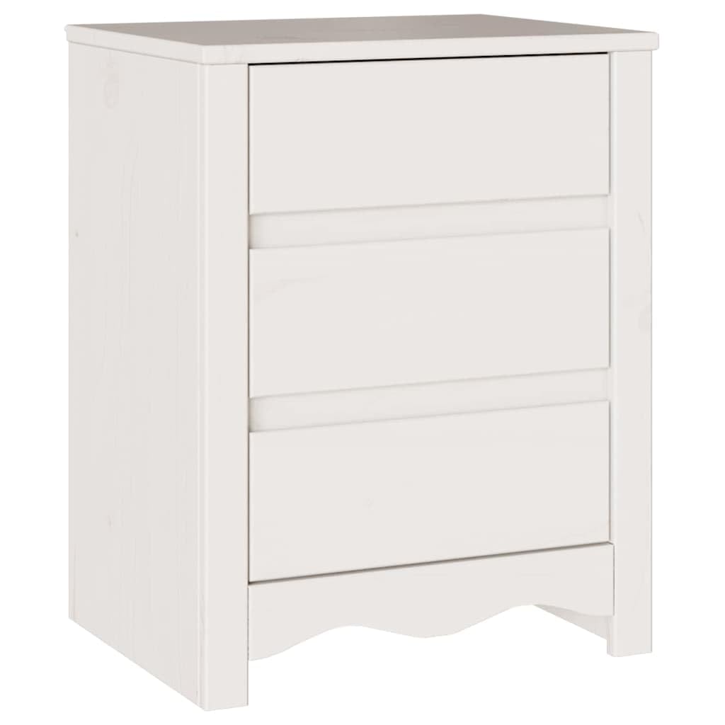 Petite table basse de salon moderne Drammen en bois blanc de pin