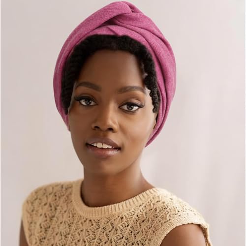 Image of DRESHOW African Women Turban Caps Beanie Twist Headscarf Pre-Tied Double Twisted Braids Headwraps for Women Chemo Cancer Cap