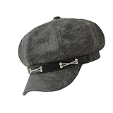 MODODO Dark Berets Decorative Chain Painter Hat Unisex Cabbie Hat for Outdoor Leisure Photo Props Unisex Fashion Accessory