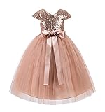 ekidsbridal Cap Sleeves Sequin Flower Girl Dress Photoshoot Dresses for Toddler Girl 211 6