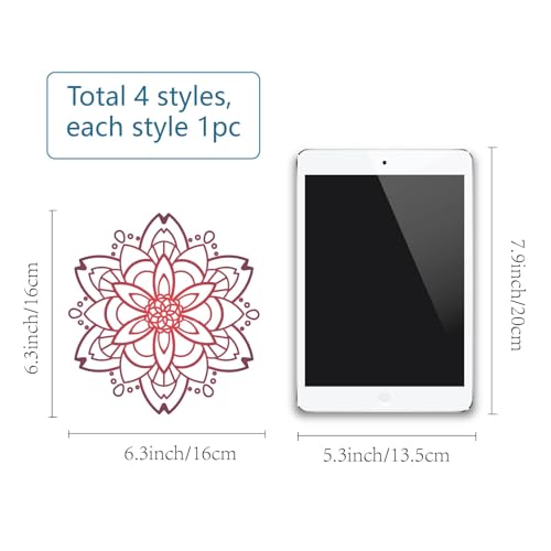 GORGECRAFT 4 Styles Mandala Glass Window Decals Flower of Life Glass Stickers Decal Decorative Anti-Collision Alert Cling for Sliding Door Prevent Stop Birds Dogs Pets Strikes Home Decor 16x16cm - Image 2