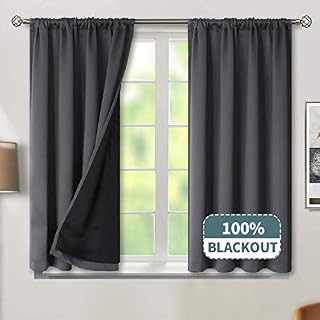 BGment Thermal Insulated 100% Blackout Curtains for Bedroom with Black Liner, Double Layer
