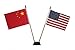 USA & CHINA Small 4 X 6 Inch Mini Double Country Stick Flag Banner with BLACK STAND on a 10 Inch Plastic Pole .. New