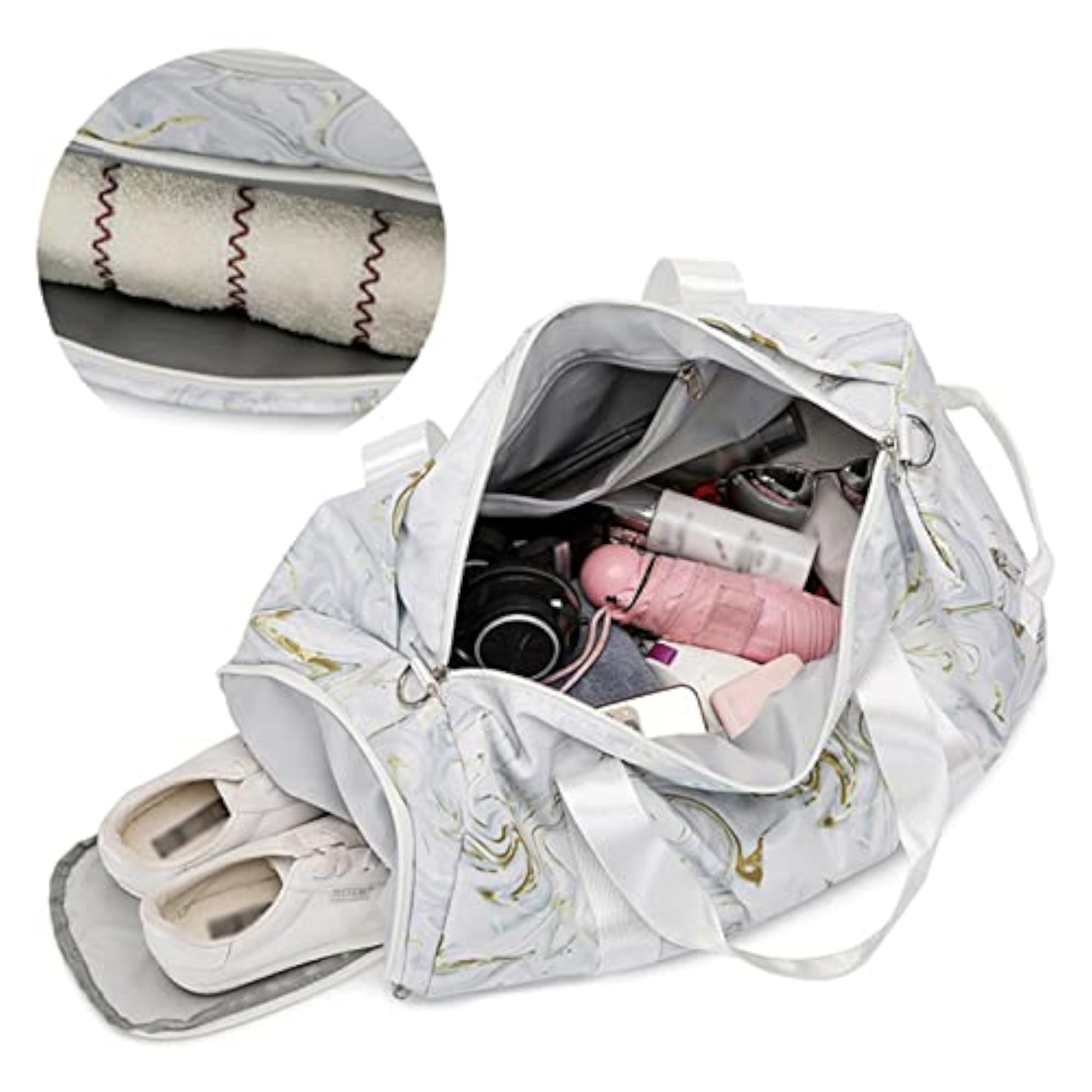 Large Capacity Marbling Printed Travel Bag for Gym